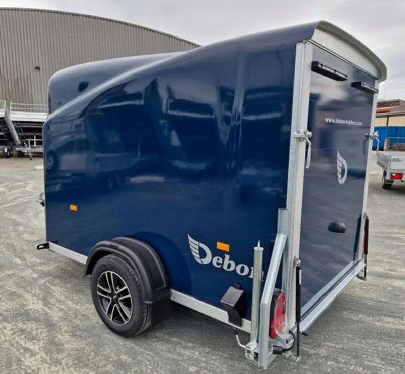 Debon Cargo 1300 Pullman Kofferanhänger Blau mit Pullman-Fahrwerk und Seitentür + Zulassung + zusätzliche Sicherung + Haltegurte links und rechts + Kfz-Meisterbetrieb Hassmer e.K